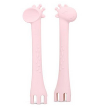 Load image into Gallery viewer, Single Silicone Feeding Spoon + Fork
