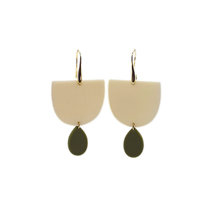Ivory and Olive Green Dangles