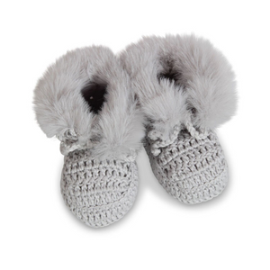 Cutie Faux Fur Pom Pom Booties