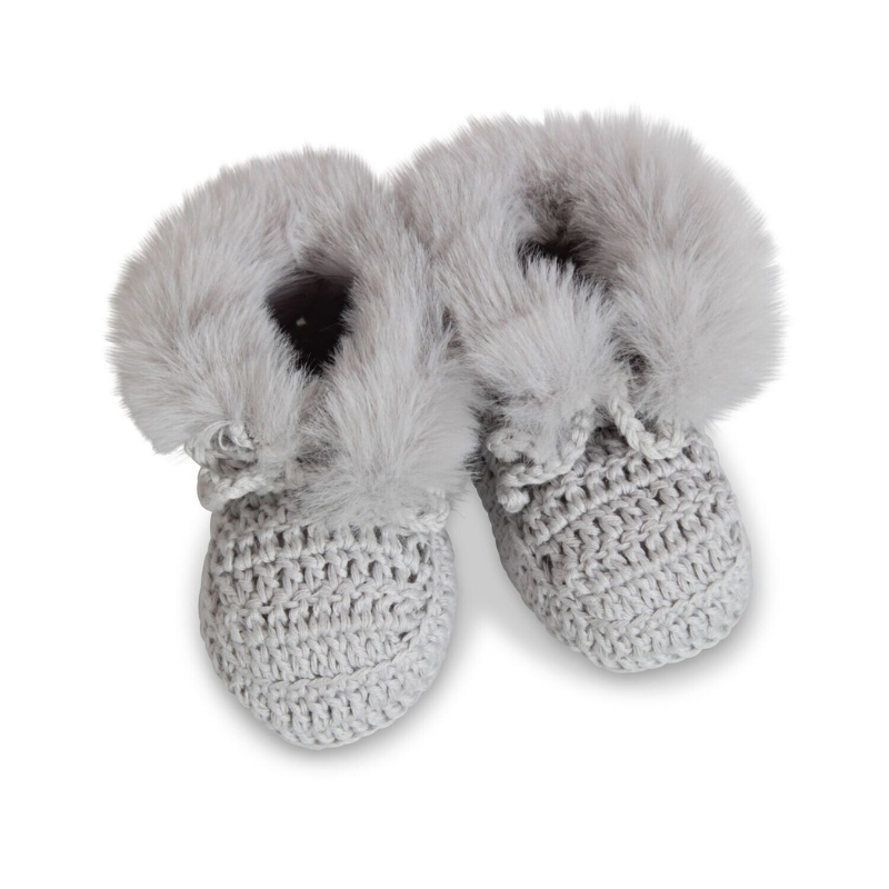 Cutie Faux Fur Pom Pom Booties