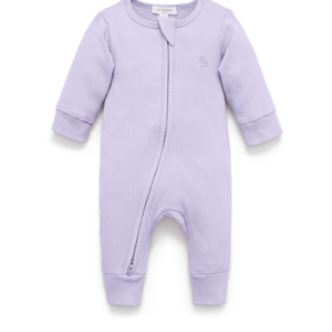 Rib Zip Growsuit - Lilac