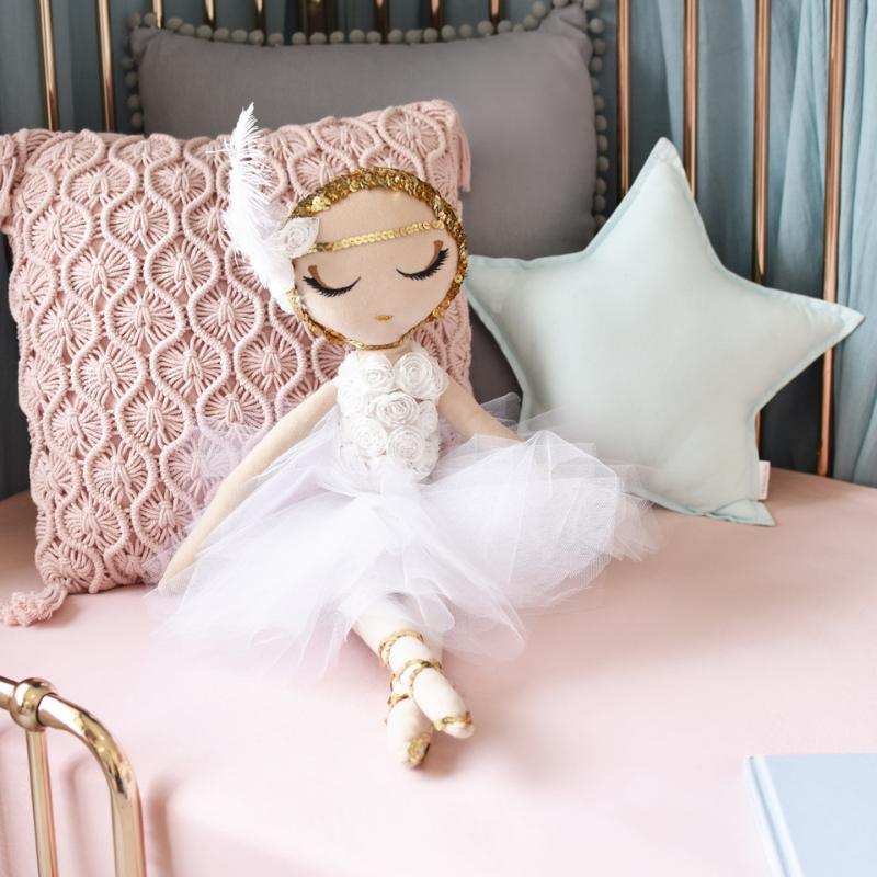 Lullaby Pink Fitted Cot Sheet.