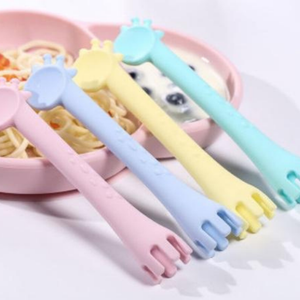 Single Silicone Feeding Spoon + Fork