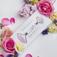 Load image into Gallery viewer, Floral Quartz Facial Roller
