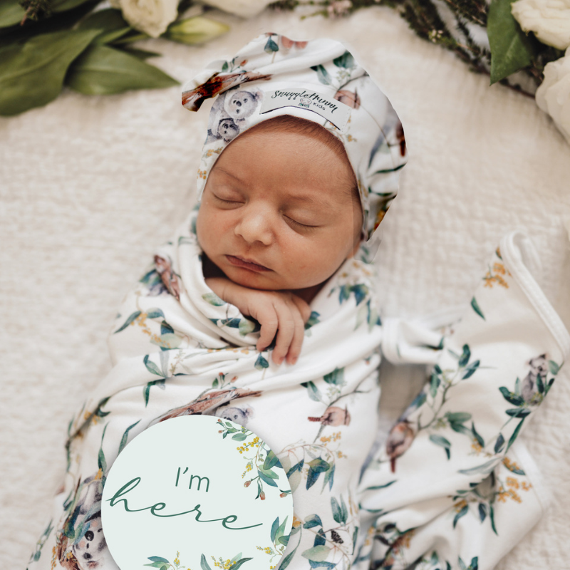 Eucalypt Jersey Wrap & Beanie Set