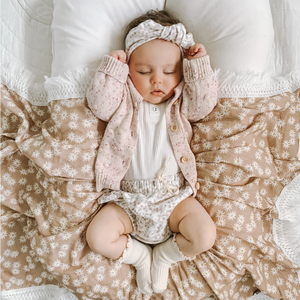 Mini Daisy Sage Fringe Swaddle