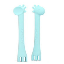 Load image into Gallery viewer, Single Silicone Feeding Spoon + Fork
