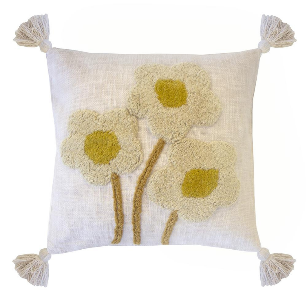 Blossom Square Cushion - Pearl