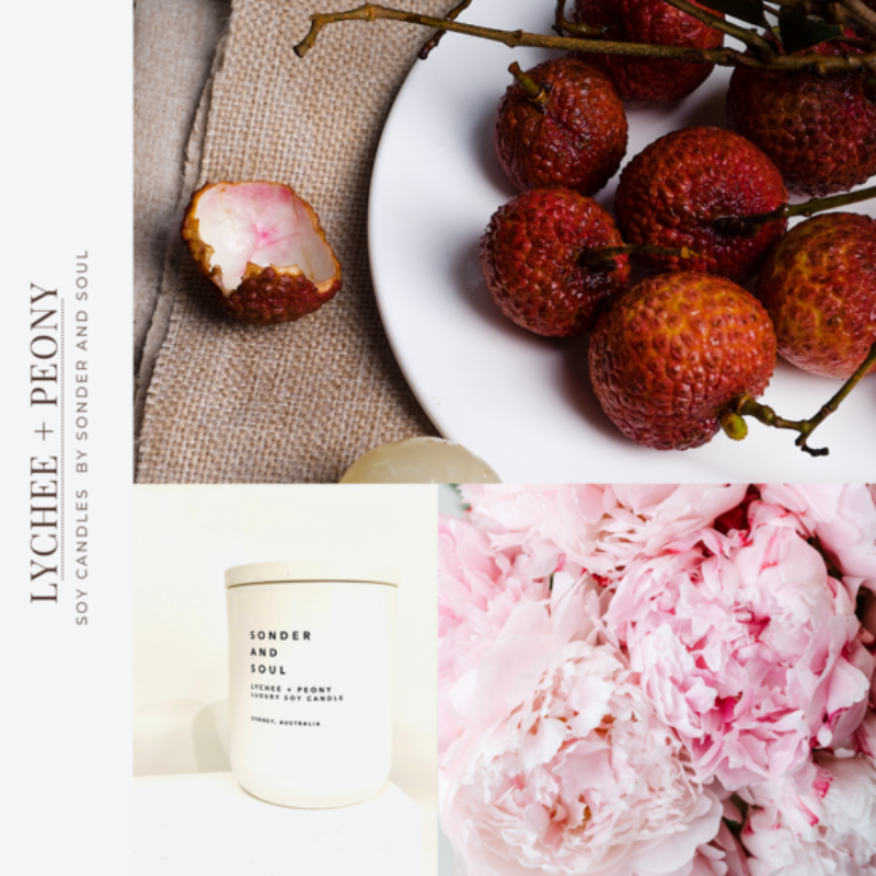Lychee + Peony Soy Candle