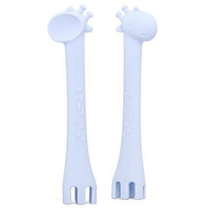 Load image into Gallery viewer, Single Silicone Feeding Spoon + Fork
