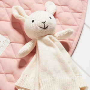 Knitted Bunny Comforter - Cloud
