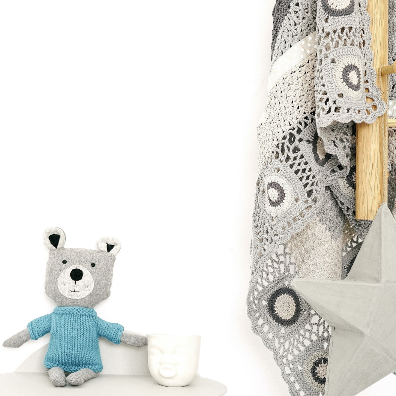 Hand Crochet Blanket - Grey