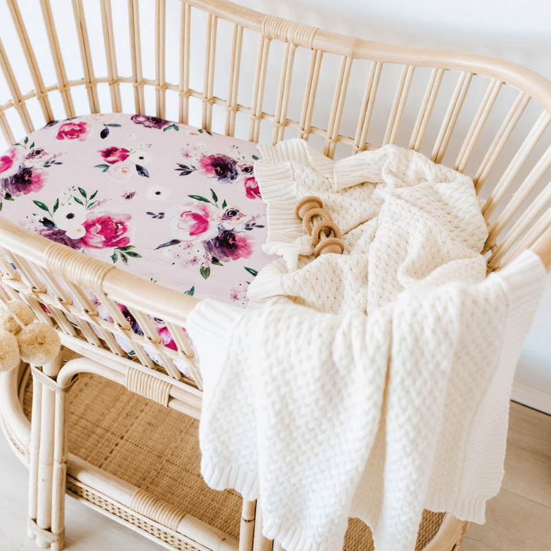 Floral Kiss Bassinet Sheet